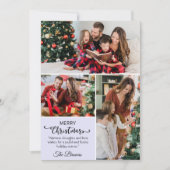 Drie fotocollage moderne schattige eenvoudige kers feestdagenkaart (Voorkant)