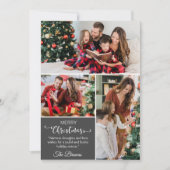 Drie fotocollage moderne schattige eenvoudige kers feestdagenkaart (Voorkant)