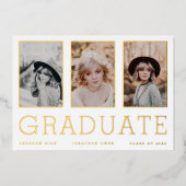 DRIE Fotoframes GOLD FOIL AFSTUDEREN aankondiging (Voorkant)