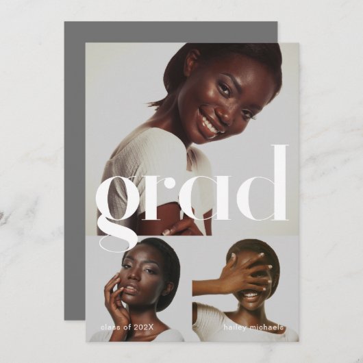 Drie fotograaf Graduy Graduparty Kaart (Voorkant / Achterkant)