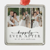 Drie fotoharten nog lang en gelukkig metalen ornament (Voorkant)