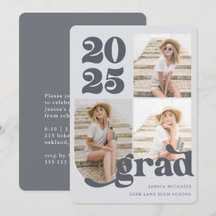 Drie FotoREX Type Blue Graduparty Kaart