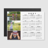 Drie foto's 2021 Kalender Magnetische Uitnodiging (Voorkant / Achterkant)