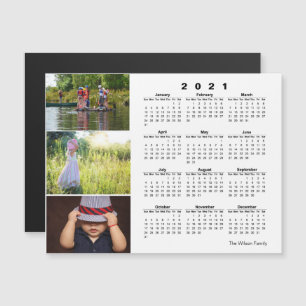 Drie foto's 2021 Kalender Magnetische Uitnodiging