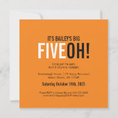 Drie foto's 50th FIVEOH! Fotoverjaardagsuitnodigin Kaart (Achterkant)