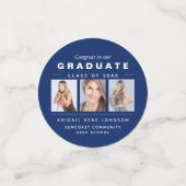 Drie foto's Afstuderen Collage Navy Blue en White Confetti (Kleine voorkant)