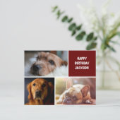 Drie foto's Collage Custom Birthday Briefkaart (Staand voorkant)