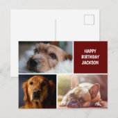 Drie foto's Collage Custom Birthday Briefkaart (Voorkant / Achterkant)