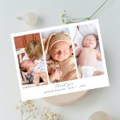 Drie foto's collage Elegante schrift Baby Shower Briefkaart