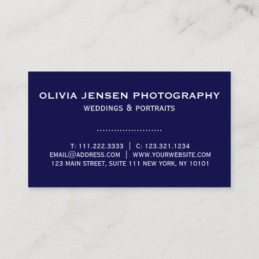 Drie foto's collage fotograaf visitekaartje (Achterkant)