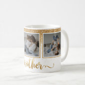 Drie foto's Collage Gold Glitter Moederdag Koffiemok (Voorkant rechts)