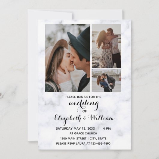 Drie foto's Collage Inspirerend Weddenschap Kaart (Voorkant)