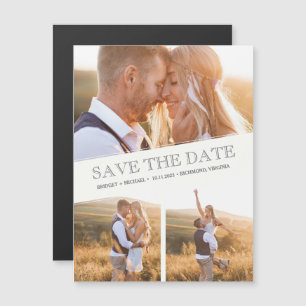 Drie foto's Collage Modern Wedding Save the Dates