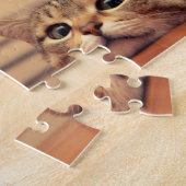 Drie foto's collage schattige katten gepersonalise legpuzzel (Zijkant)