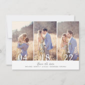 Drie foto's Collage Weddenschap Save the Date (Voorkant)