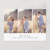 Drie foto's Collage Weddenschap Save the Date Aankondigingskaart (Voorkant)
