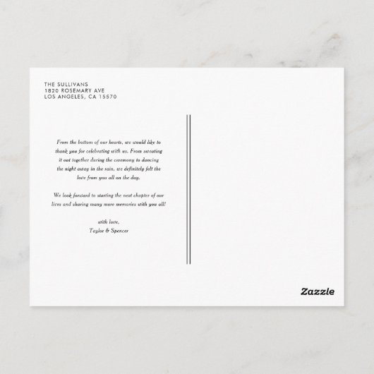 Drie foto's Collage Wedding Dank u Briefkaart (Achterkant)