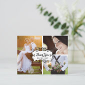 Drie foto's Collage Wedding Dank u Briefkaart (Staand voorkant)