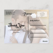 Drie foto's Collage Wedding Dank u Briefkaart (Achterkant)