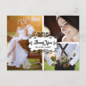 Drie foto's Collage Wedding Dank u Briefkaart (Voorkant)