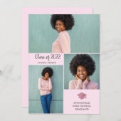 Drie foto's | Eenvoudig en modern Afstuderen 2022 Kaart (Voorkant / Achterkant)