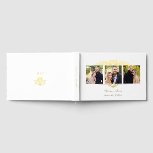 Drie foto's en barokke rollen Folie Gastenboek (Volledig)