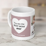 Drie foto's en een hart | Beste mam ooit Koffiemok<br><div class="desc">Deze schattige hands stijlvolle mok beschikt over een hart dat zegt "je bent de beste moeder ooit",  plus ruimte voor uw namen en drie van uw favoriete persoonlijke foto's. Het perfecte Moederdag cadeau dat haar zal laten glimlachen elke keer dat ze reikt voor haar koffie!</div>