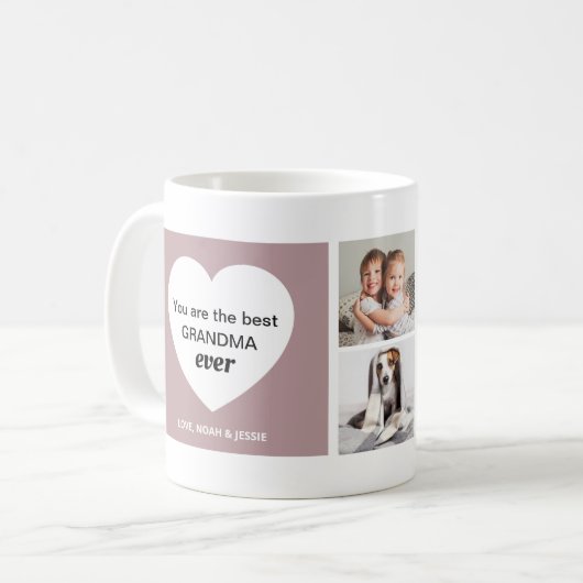 Drie foto's en een hart | Beste oma ooit Koffiemok (Voorkant links)