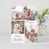 Drie Foto's en moderne Typografie Zure kerst Feestdagenkaart (Staand voorkant)