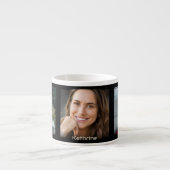 Drie foto's en naam, zwarte Sci-Fi-frame Espresso Kop (Voorkant)