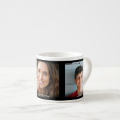 Drie foto's en naam, zwarte Sci-Fi-frame Espresso Kop (Voorkant rechts)