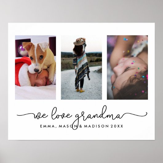 Drie Foto's en Typografie | Wij houden van oma Poster (Voorkant)