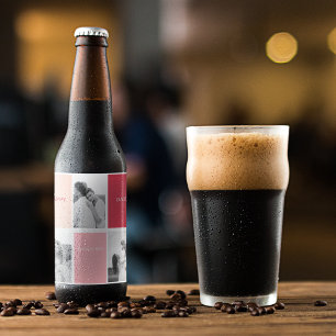Drie foto's Fijne Valentijnsdag Bier Etiket