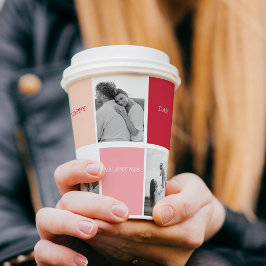 Drie foto's | Fijne Valentijnsdag Papieren Bekers