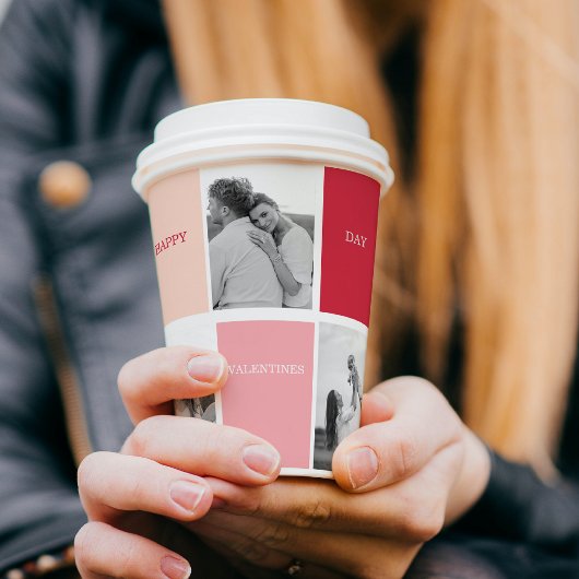 Drie foto's | Fijne Valentijnsdag Papieren Bekers