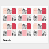 Drie foto's | Fijne Valentijnsdag Vierkante Sticker (Vel)