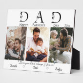 Drie foto's gelukkig Vaders dag wit modern Fotoplaat (Zijkant)