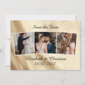 Drie foto's Gold Foil legant sparen de datum Kaart (Voorkant)