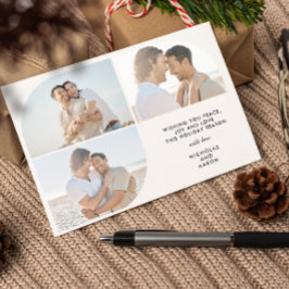 DRIE FOTO'S HALVE BOOG EENVOUDIGE KERSTVAKANTIE FEESTDAGENKAART