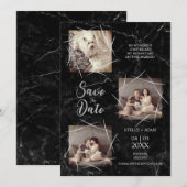 Drie foto's Hond Huwelijk Betrokkenheid Nepmarmer  (Voorkant / Achterkant)