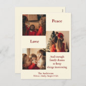 Drie foto's kerstkaart feestdagenkaart (Voorkant / Achterkant)