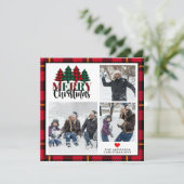 Drie foto's Kerstmis gespeeld Vrolijk kerstfeest Feestdagenkaart (Staand voorkant)