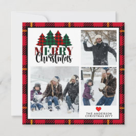 Drie foto's Kerstmis gespeeld Vrolijk kerstfeest Feestdagenkaart