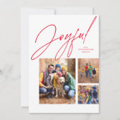 drie foto's met feestvieren feestdagenkaart (Voorkant)