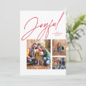 drie foto's met feestvieren feestdagenkaart (Staand voorkant)