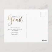 drie foto's met gouden afstuderen - aankondiging briefkaart (Achterkant)