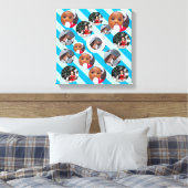 Drie foto's met speciale blauwe streep voor kerstm canvas afdruk (Insitu (Slaapkamer))