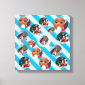 Drie foto's met speciale blauwe streep voor kerstm canvas afdruk (Voorkant)