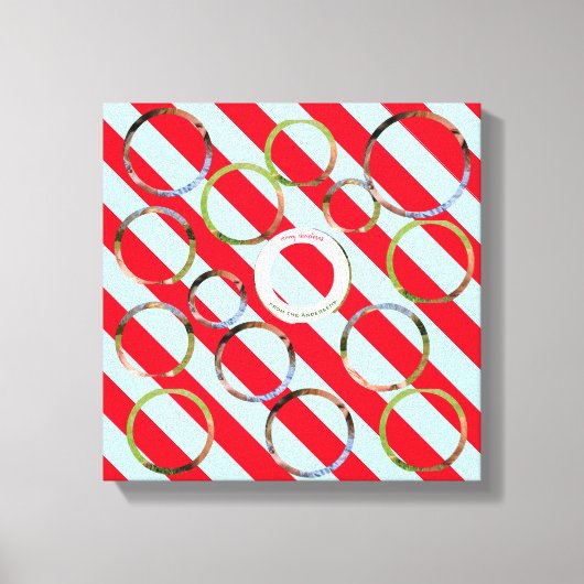 Drie foto's met speciale rode strepen voor kerstmi canvas afdruk (Voorkant)