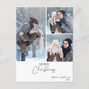 Drie foto's Modern minimalistische kerst Briefkaart